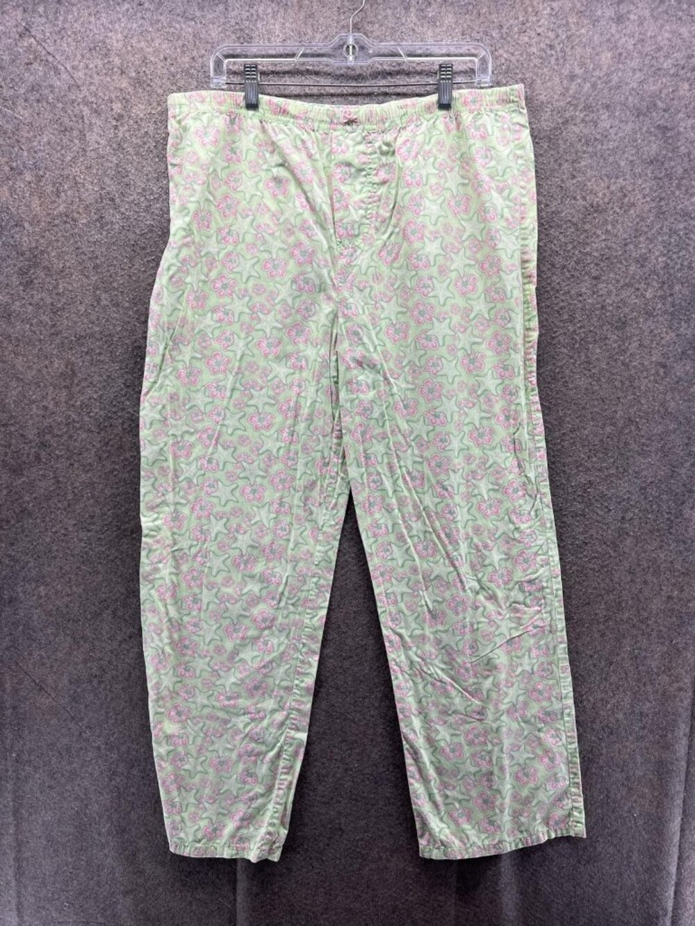 Vineyard Vines Sweatpants Women Medium Green Floral Cotton Pull On Lounge Pants